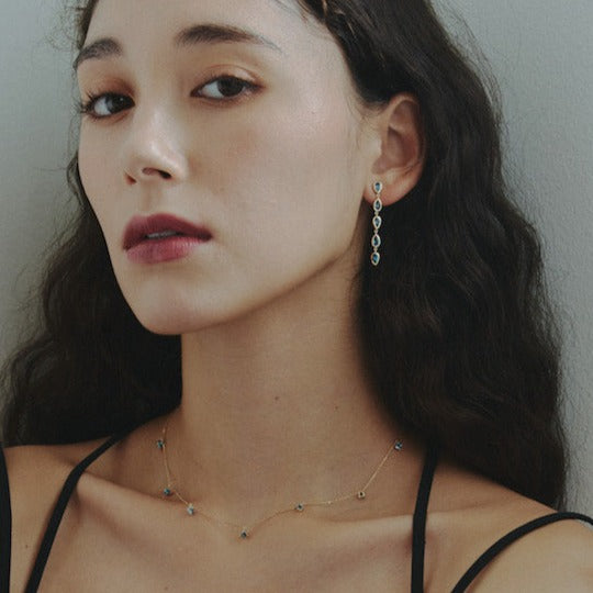 K10YG トパーズ Drop Pierced Earring