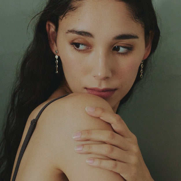 K10YG トパーズ Drop Pierced Earring