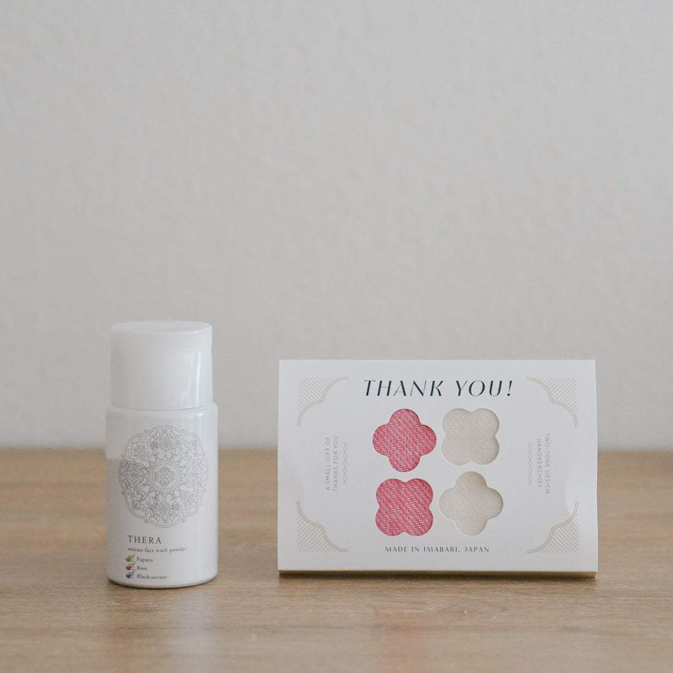 酵素洗顔料と今治ハンカチの贈りもの