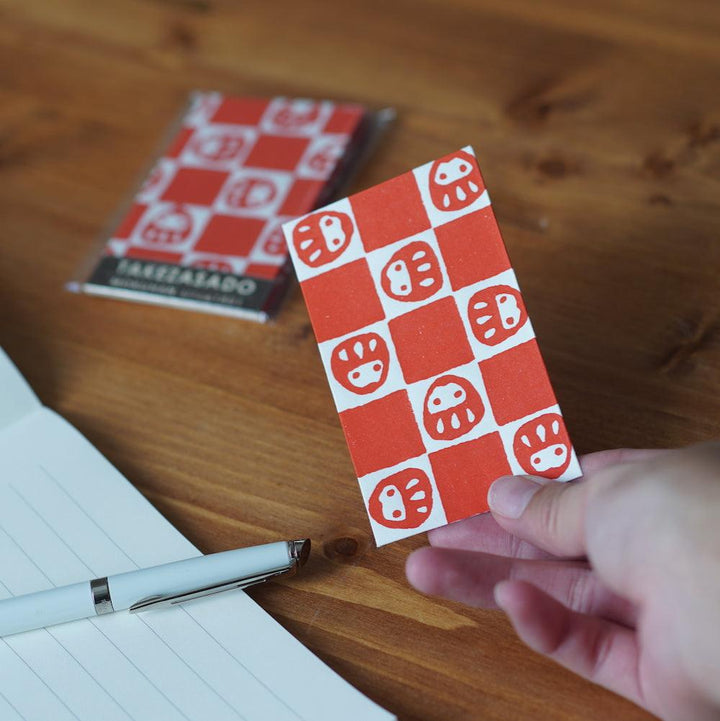 京版画のぽち袋(だるま市松)