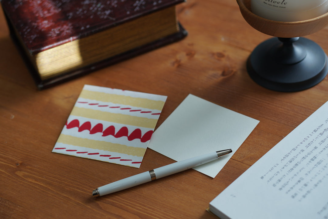 京版画のぽち袋&メッセージカード(ケーキ / 葵の音)