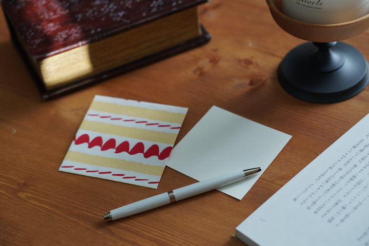 京版画のぽち袋&メッセージカード(ケーキ / 葵の音)