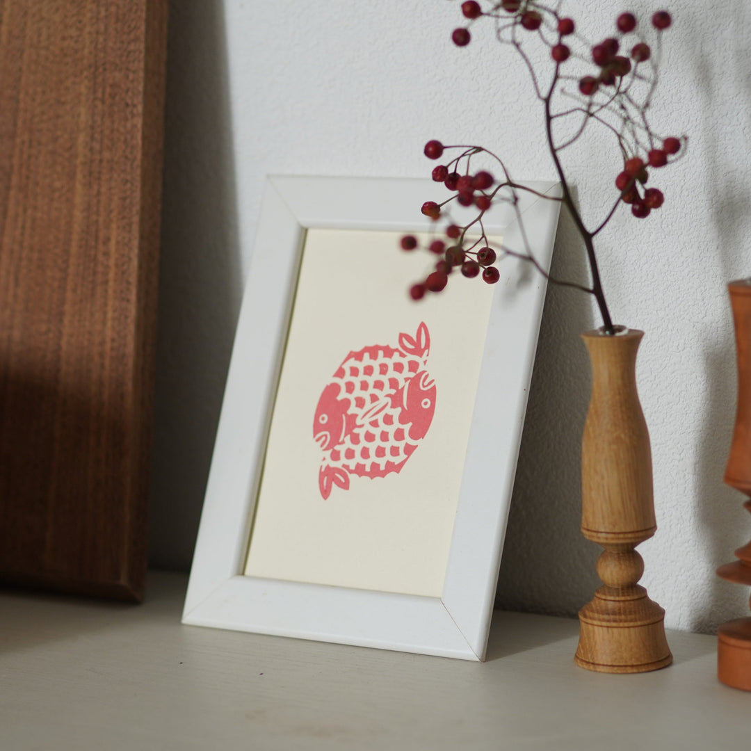 京版画のポストカード(雪車 / 日の鯛)