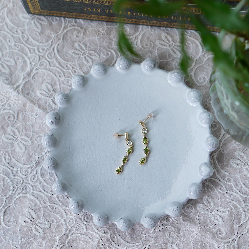 K10YG ペリドット Drop Pierced Earring