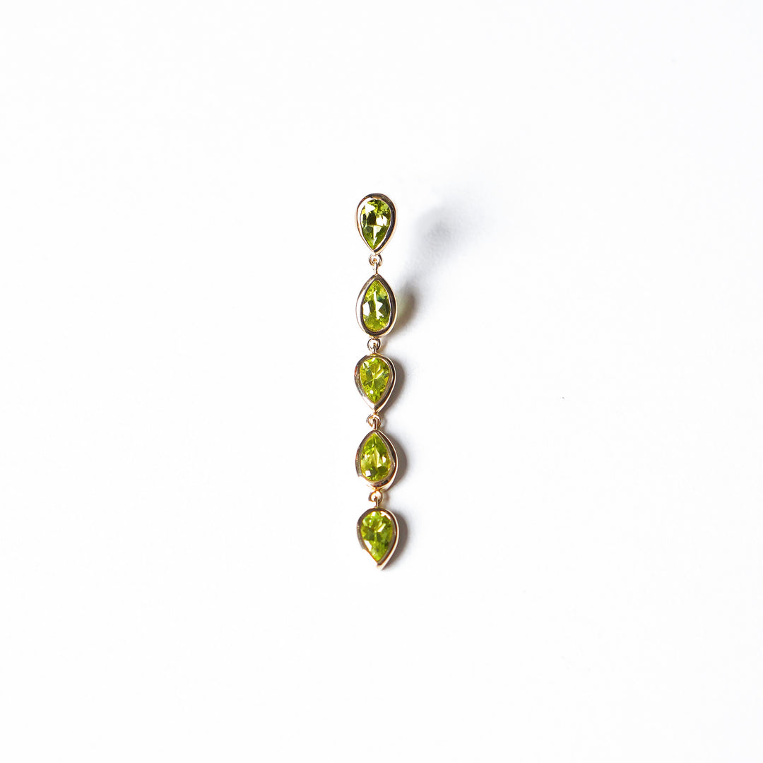 K10YG ペリドット Drop Pierced Earring