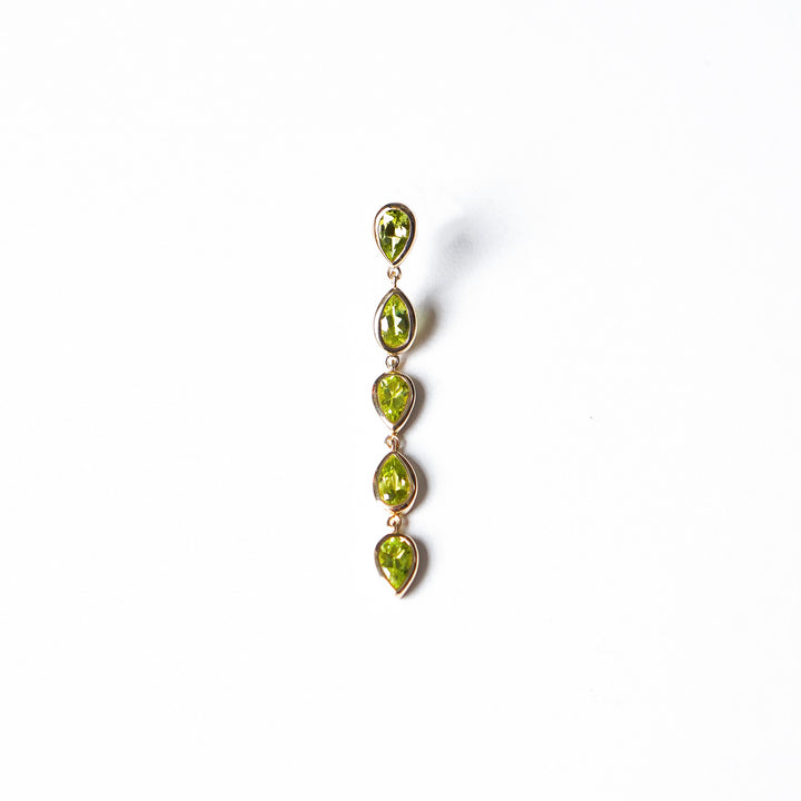 K10YG ペリドット Drop Pierced Earring