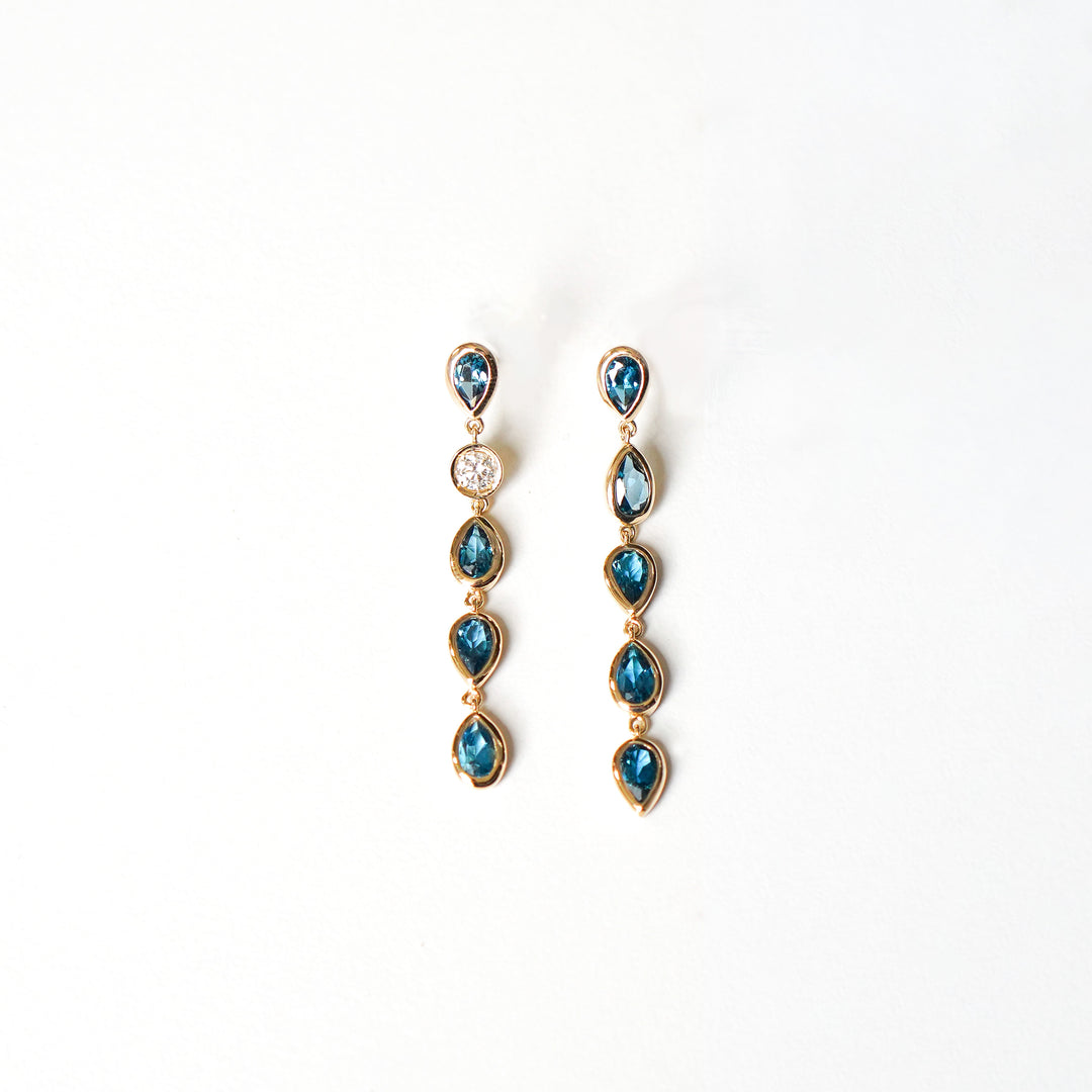 K10YG トパーズ Drop Pierced Earring