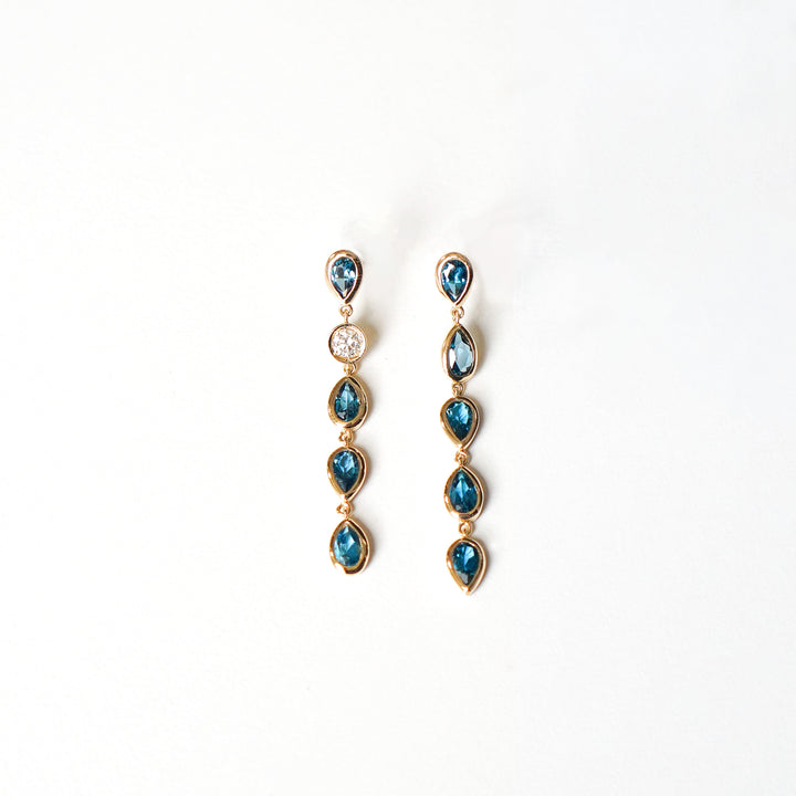K10YG トパーズ Drop Pierced Earring
