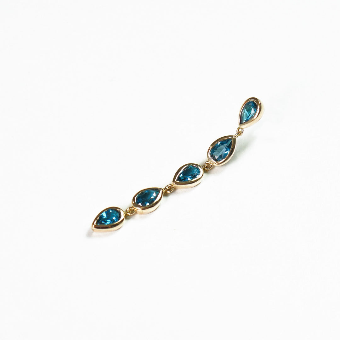 K10YG トパーズ Drop Pierced Earring