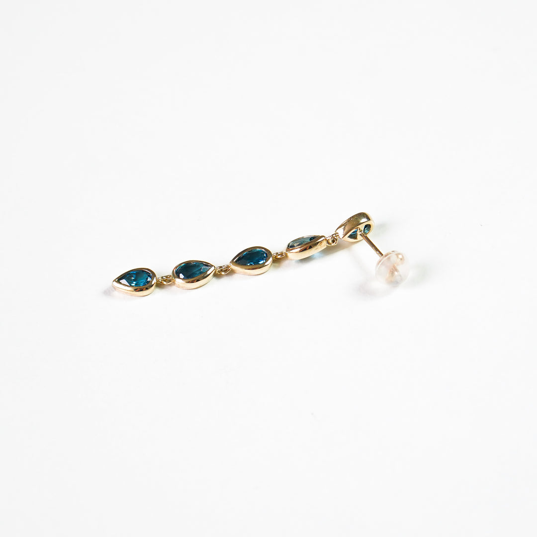 K10YG トパーズ Drop Pierced Earring