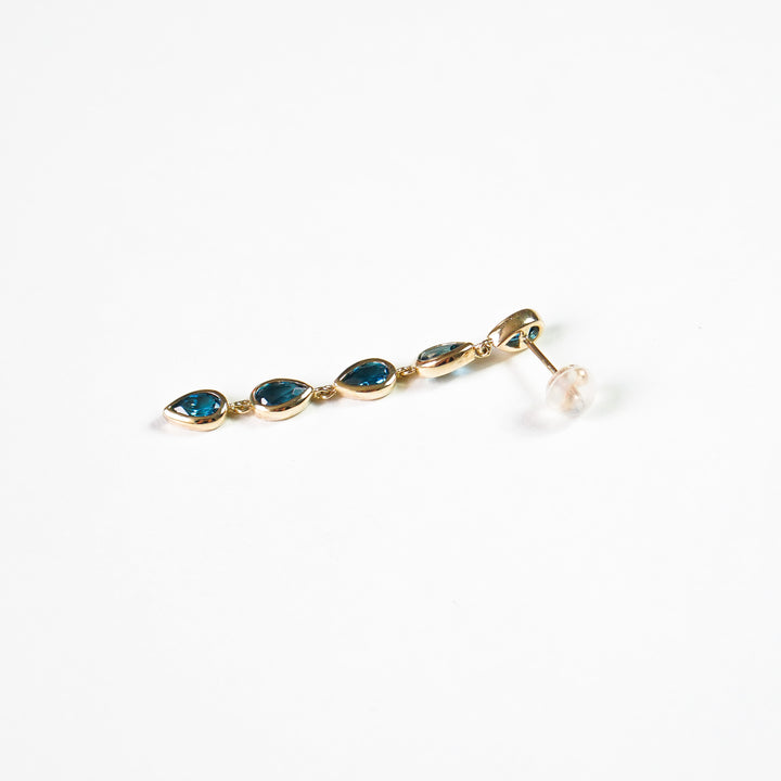 K10YG トパーズ Drop Pierced Earring