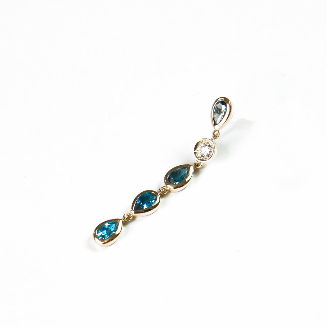 K10YG トパーズ Drop Pierced Earring