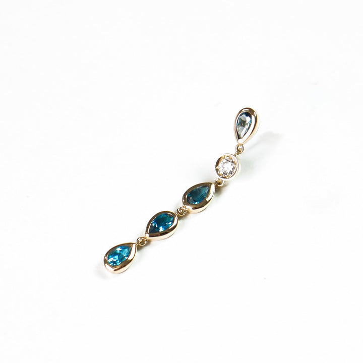 K10YG トパーズ Drop Pierced Earring