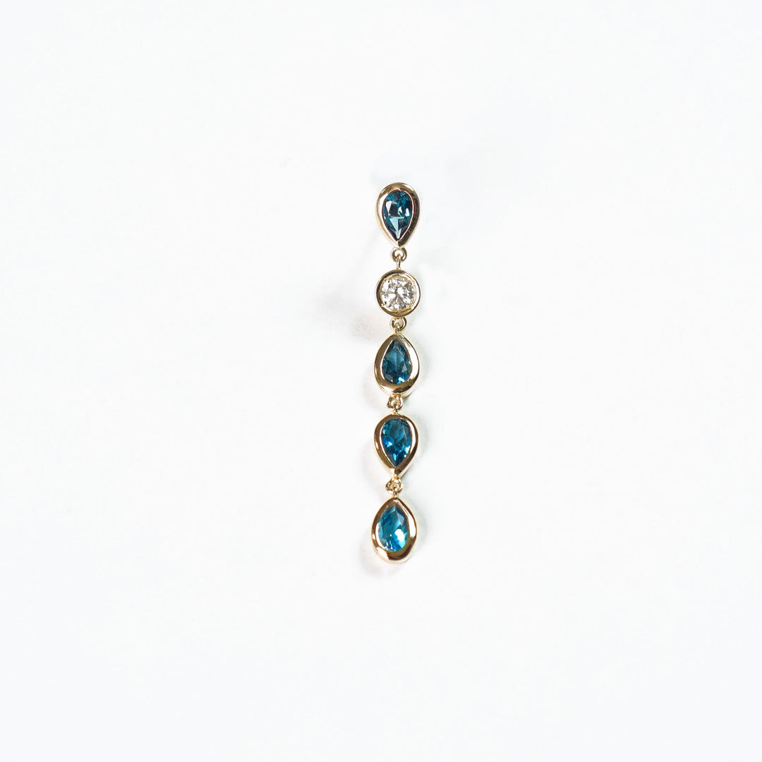 K10YG トパーズ Drop Pierced Earring