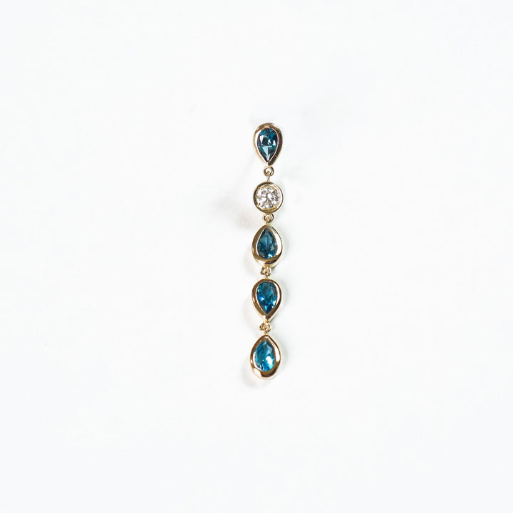 K10YG トパーズ Drop Pierced Earring