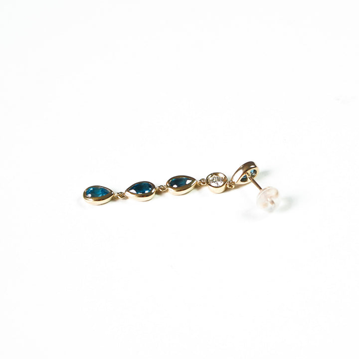 K10YG トパーズ Drop Pierced Earring