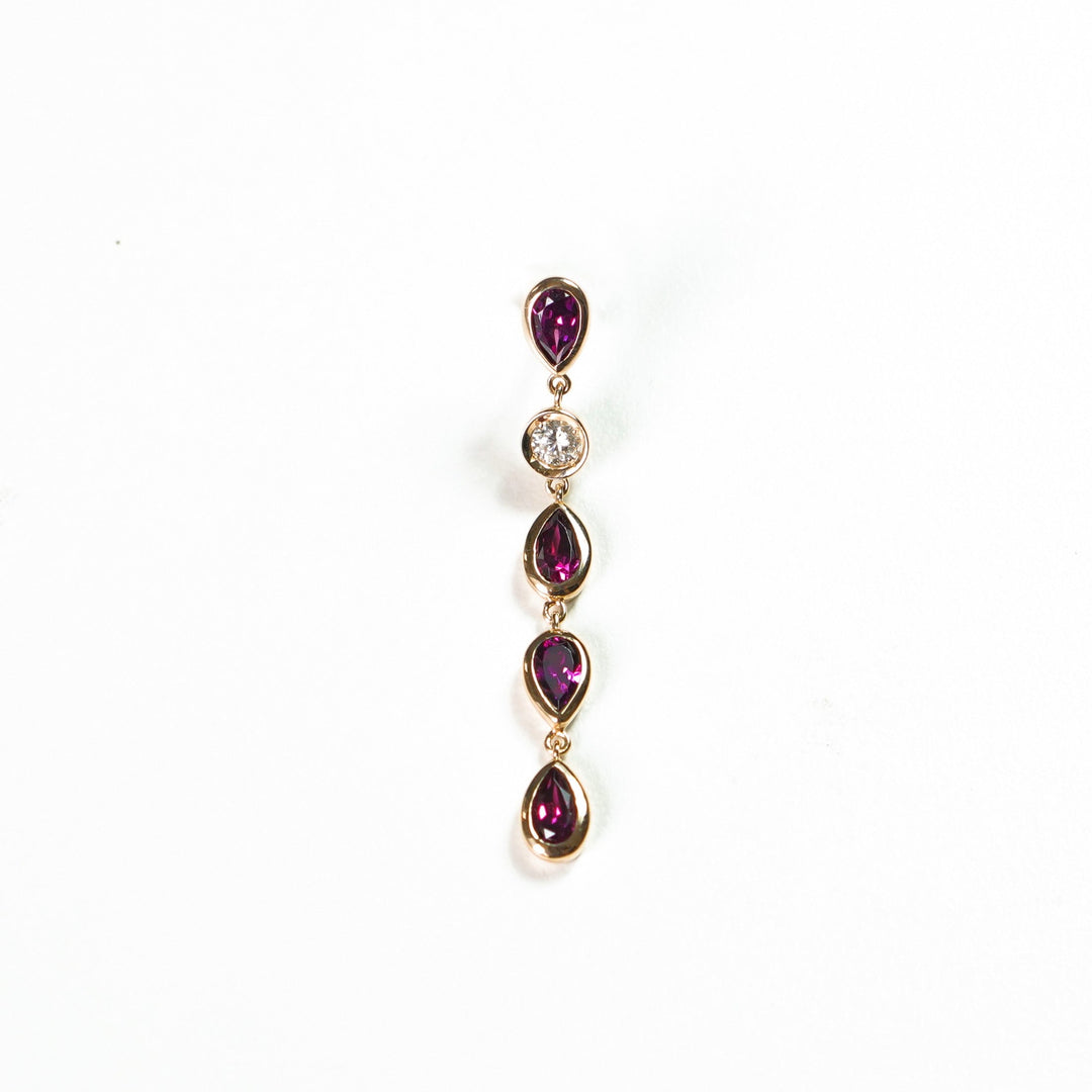 K10YG ロードライドガーネット Drop Pierced Earring