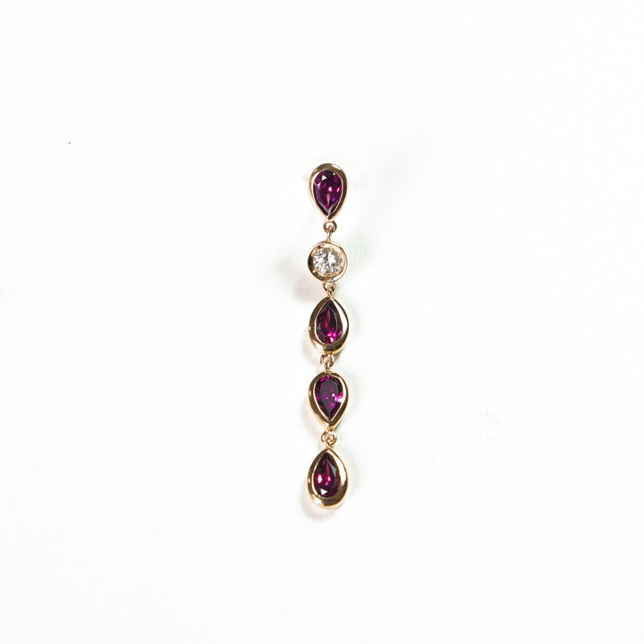 K10YG ロードライドガーネット Drop Pierced Earring