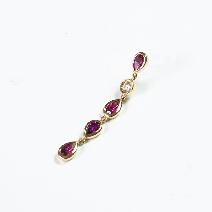 K10YG ロードライドガーネット Drop Pierced Earring