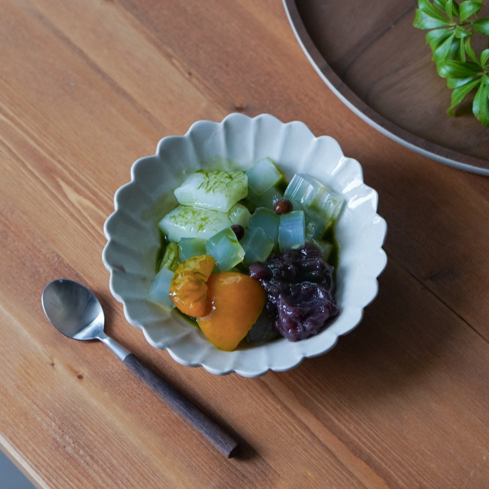 青と琥珀の菊鉢(小鉢、四寸鉢、五寸鉢)