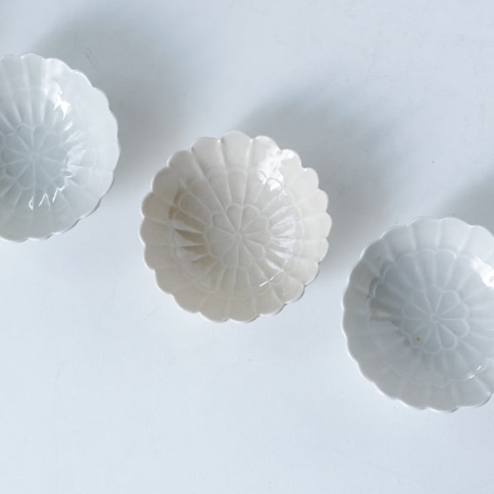 青と琥珀の菊鉢(小鉢、四寸鉢、五寸鉢)