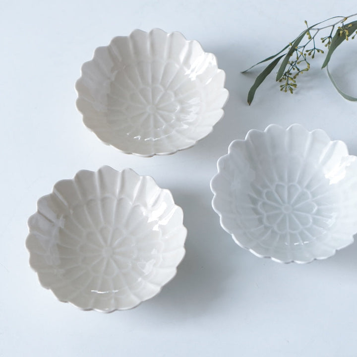 青と琥珀の菊鉢(小鉢、四寸鉢、五寸鉢)