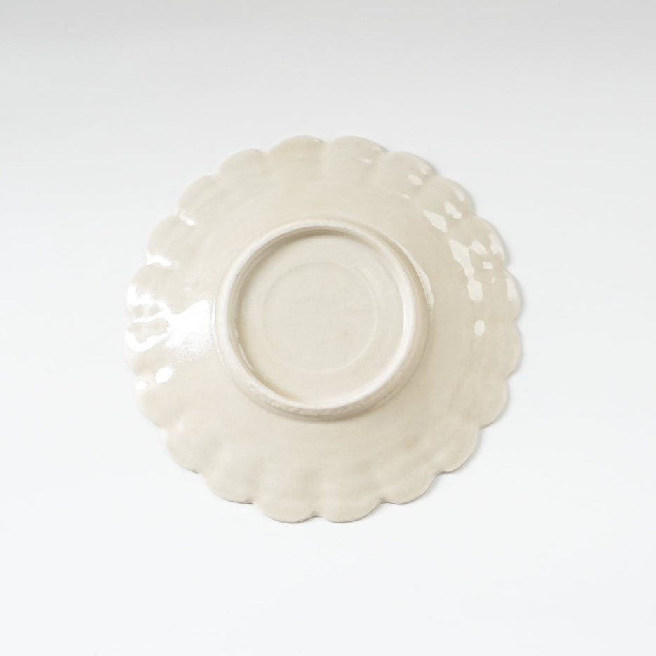 青と琥珀の菊皿(豆皿、小皿)