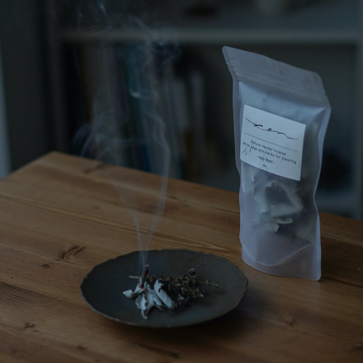 ハーバルインセンス (オーガニックホワイトセージ&ホーリーバジル)20g