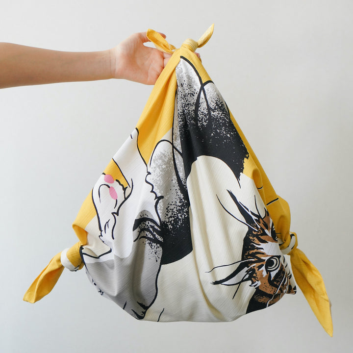 2匹のねこ柄風呂敷|92×94cm