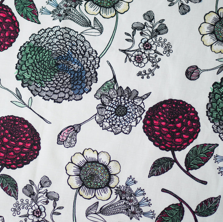 100%コットン素材でできたシックな花柄風呂敷|100×100cm