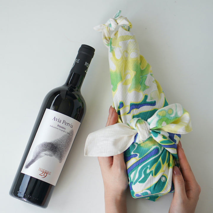 綿100%・グリーンシャワーの風呂敷|70×70cm