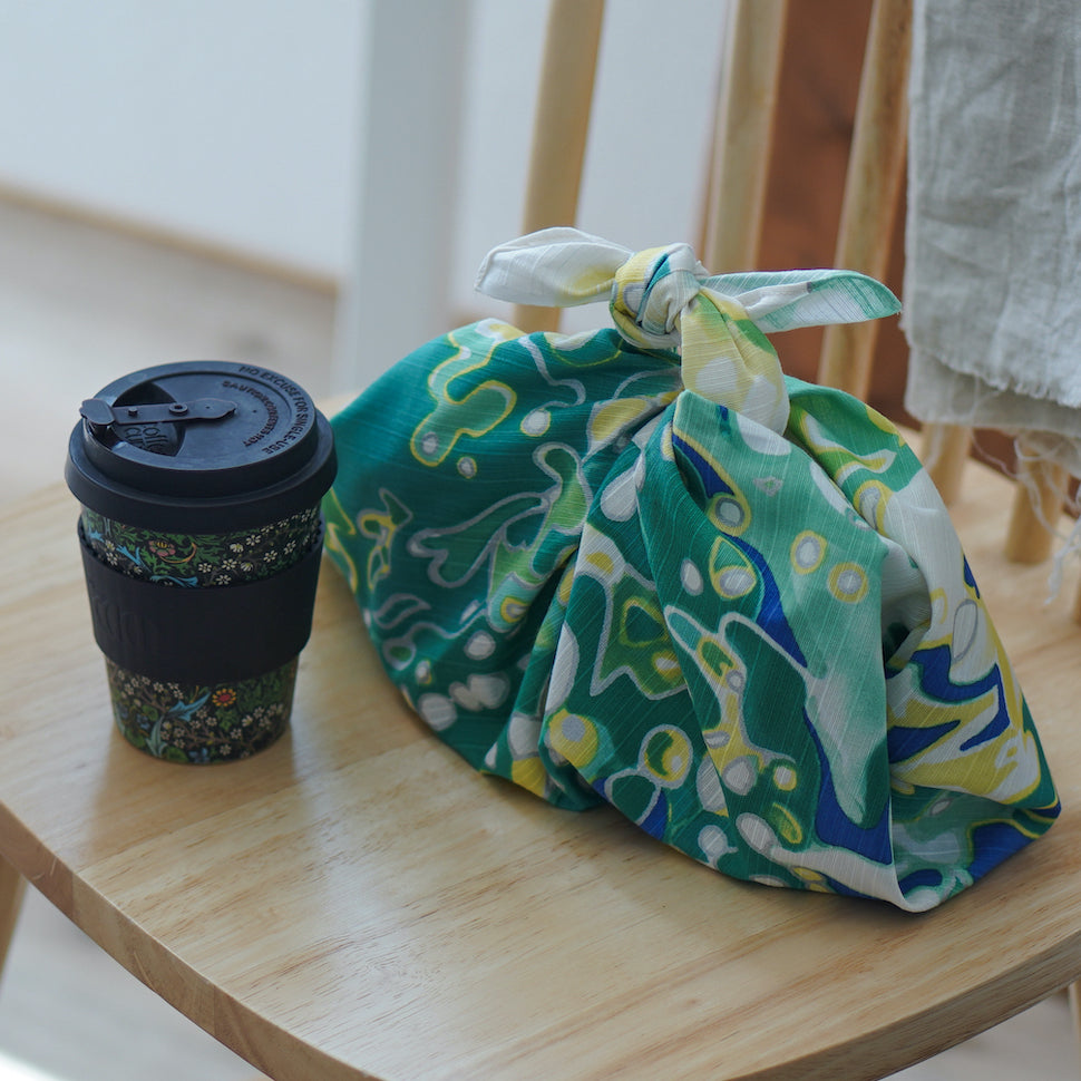 綿100%・グリーンシャワーの風呂敷|70×70cm