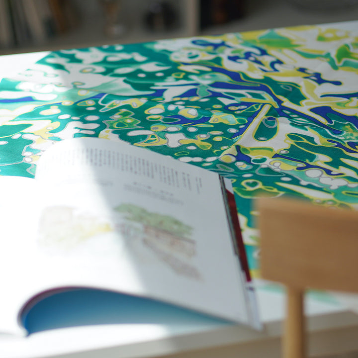 綿100%・グリーンシャワーの風呂敷|70×70cm