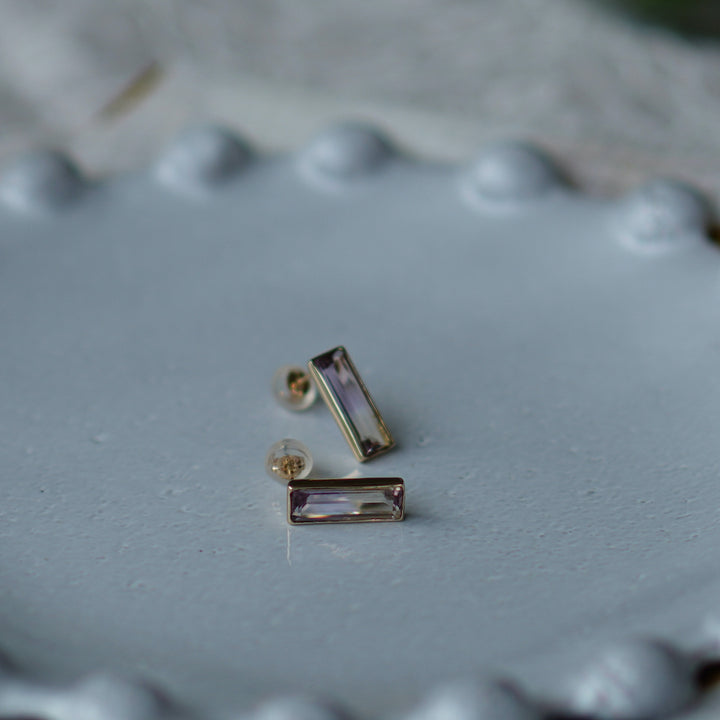 K10YG アメトリン Studs Pierced Earring