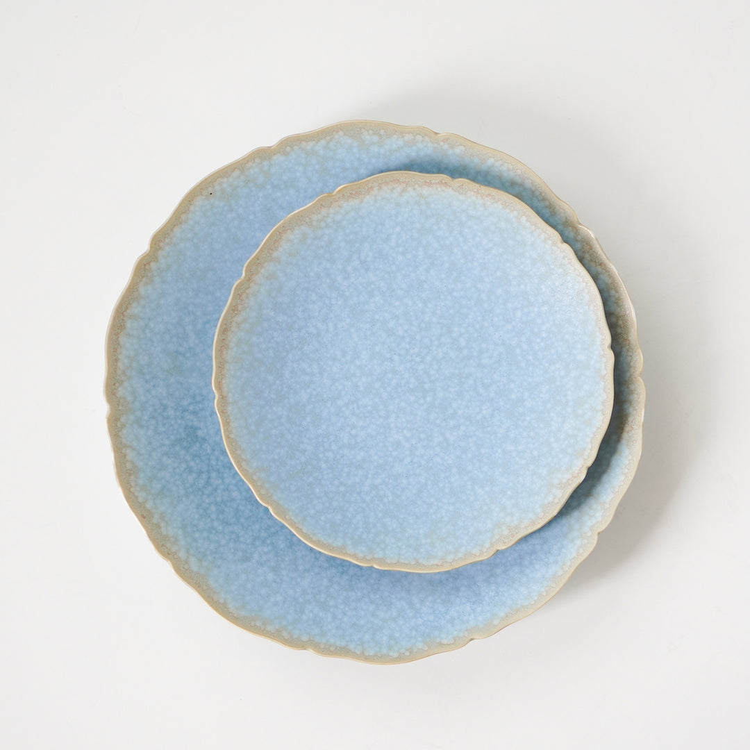 清水焼の牡丹形プレート15cm