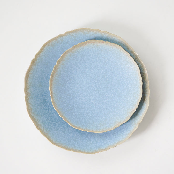 清水焼の牡丹形プレート20.5cm