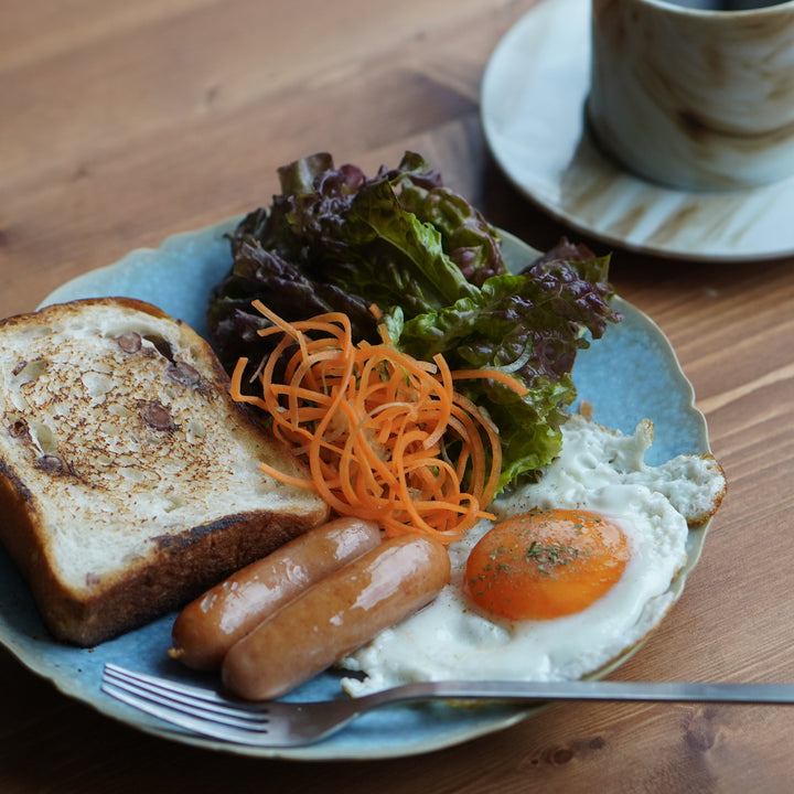 清水焼の牡丹形プレート20.5cm