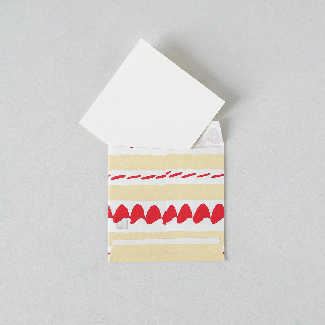 京版画のぽち袋&メッセージカード(ケーキ / 葵の音)