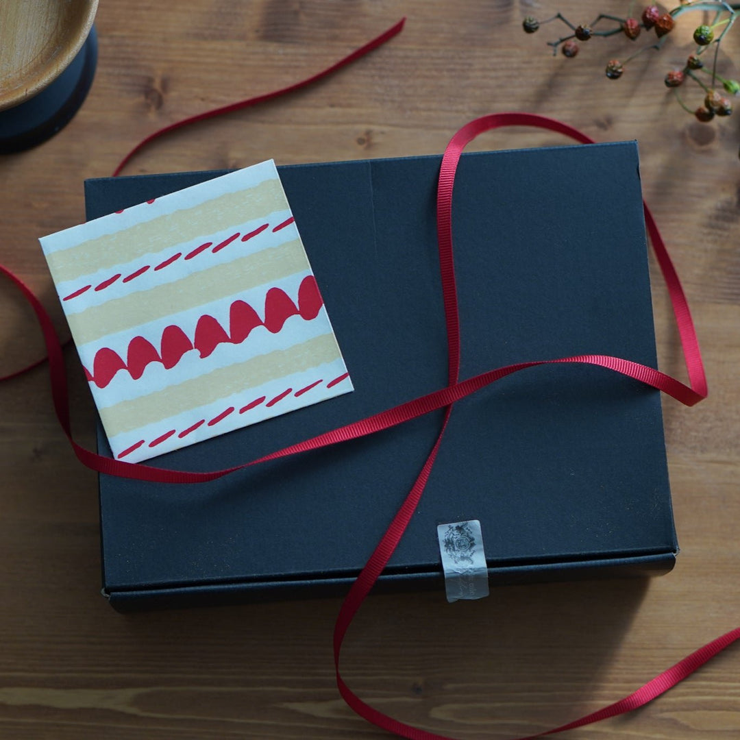 京版画のぽち袋&メッセージカード(ケーキ / 葵の音)