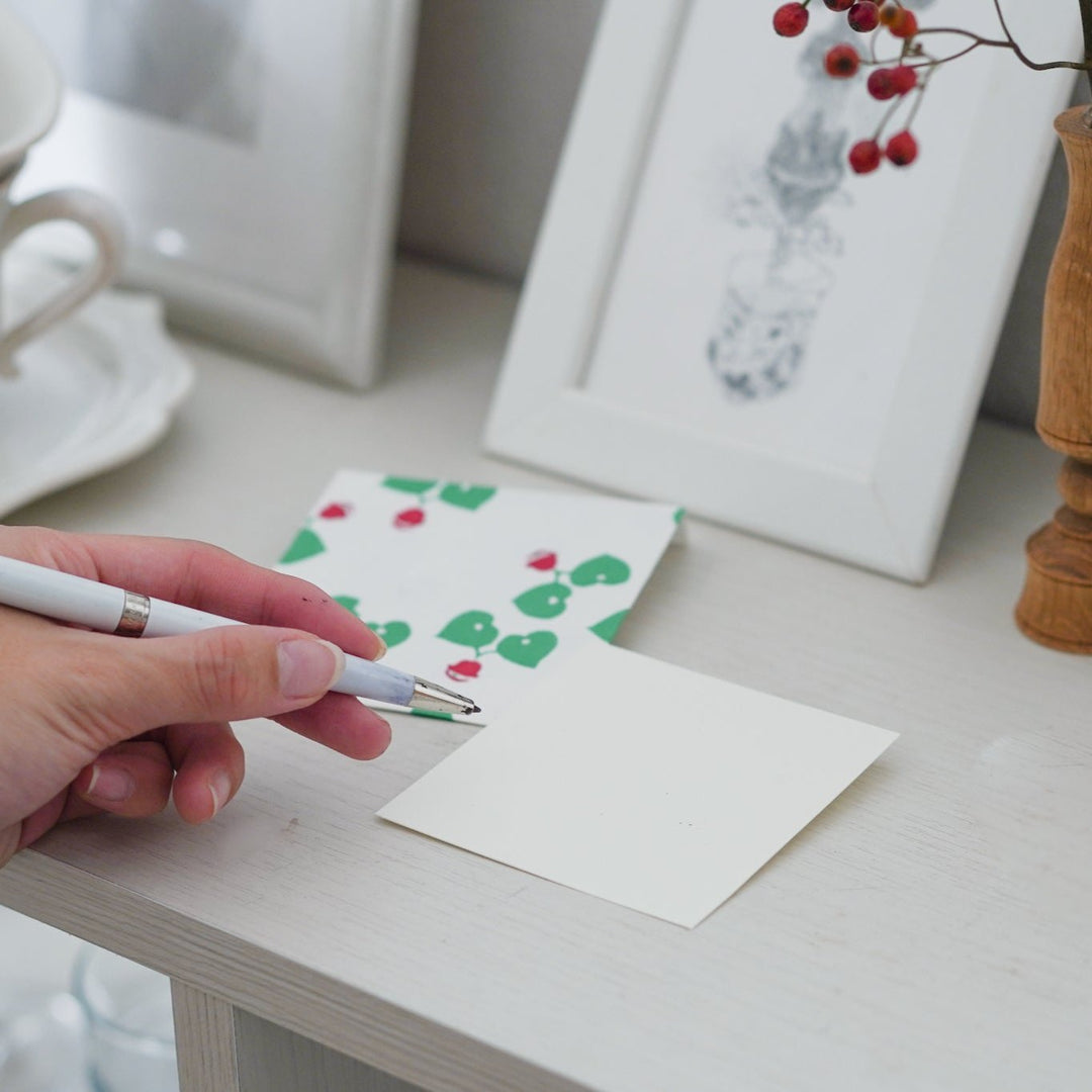 京版画のぽち袋&メッセージカード(ケーキ / 葵の音)