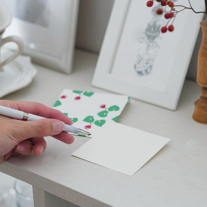 京版画のぽち袋&メッセージカード(ケーキ / 葵の音)