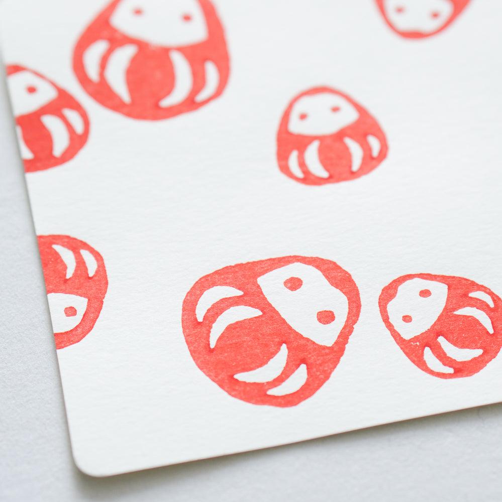 京版画のポストカード(ねこづくし / だるまづくし)