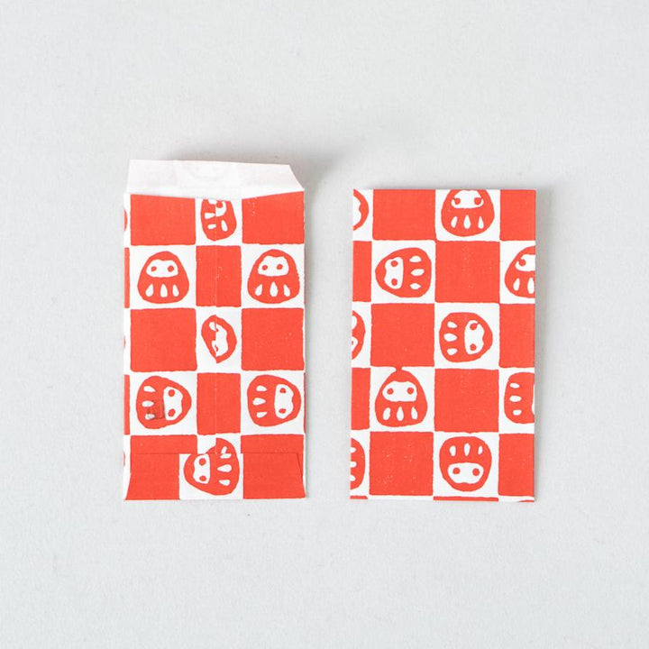 京版画のぽち袋(だるま市松)