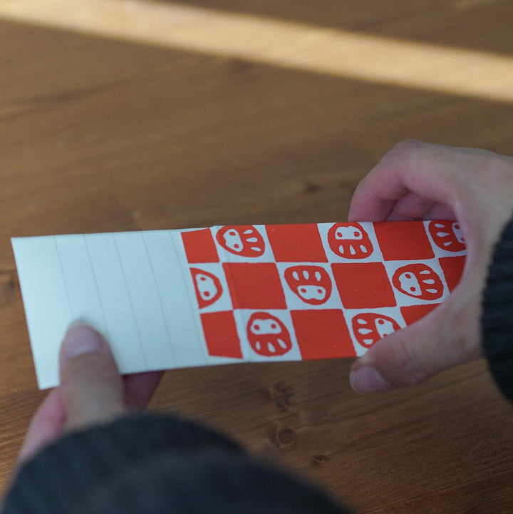 京版画のぽち袋(だるま市松)