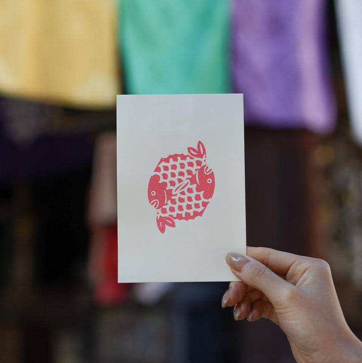 京版画のポストカード(雪車 / 日の鯛)