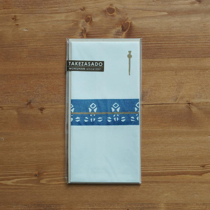 京版画の金封(薔薇合わせ 青)