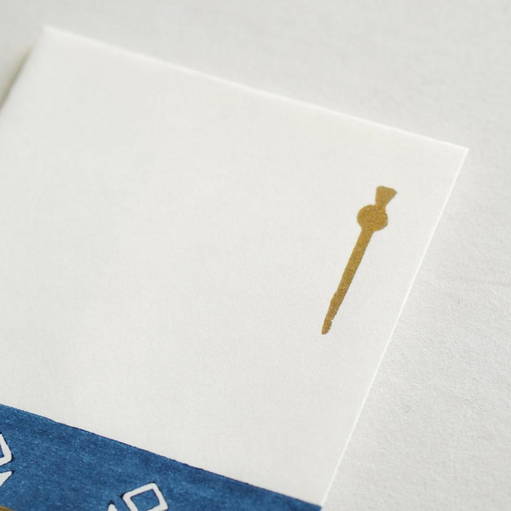 京版画の金封(薔薇合わせ 青)