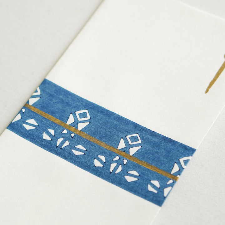 京版画の金封(薔薇合わせ 青)