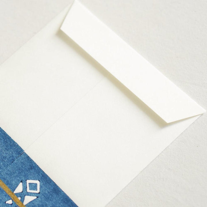 京版画の金封(薔薇合わせ 青)