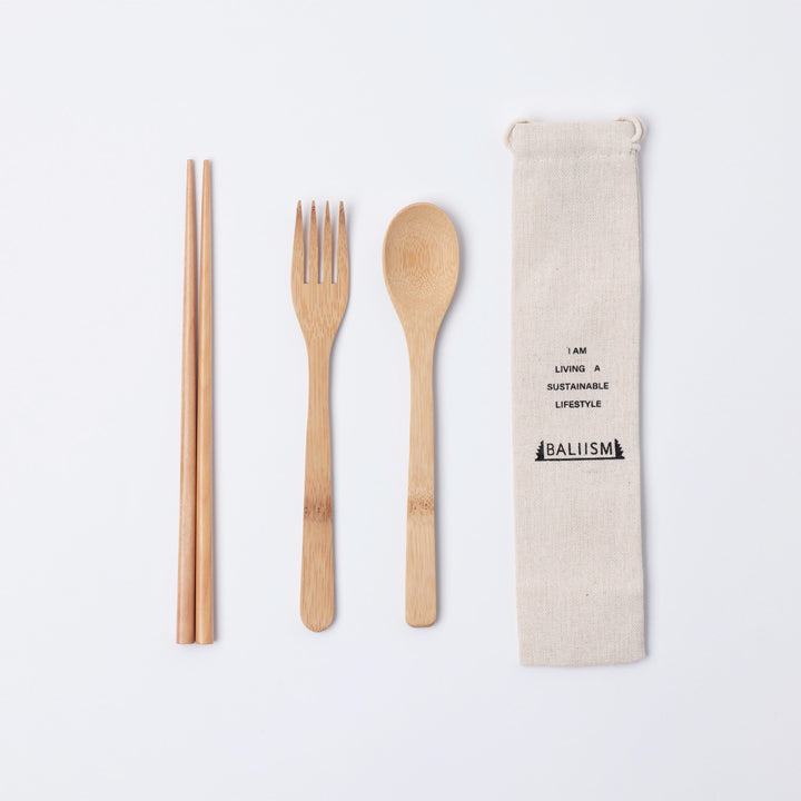 100%竹から作られたバンブーカトラリーセット